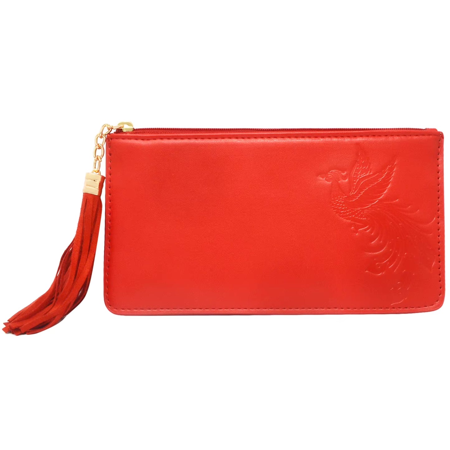 Feng Shui Red Phoenix Wealth Wallet Single Layer Men'S and Women'S Wallet Red Monet Bag