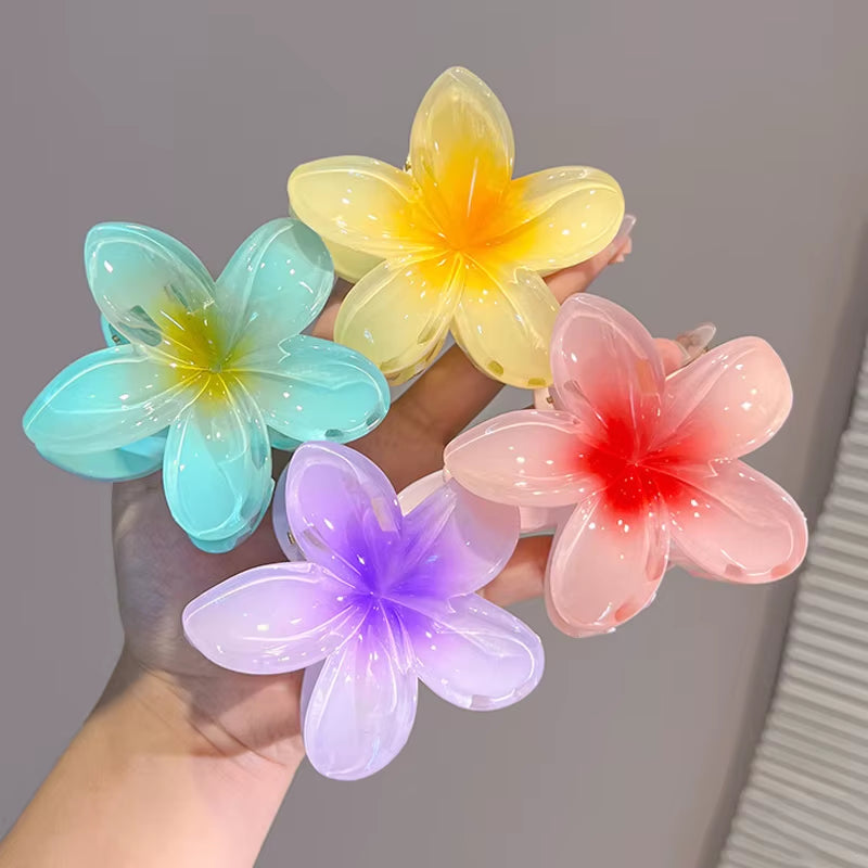 2/4PCS Fashion Women Flower Hair Clips Vacation Bohemia Egg Flower Hair Clips Barrettes Girls Large Hairpins Hair Accessories