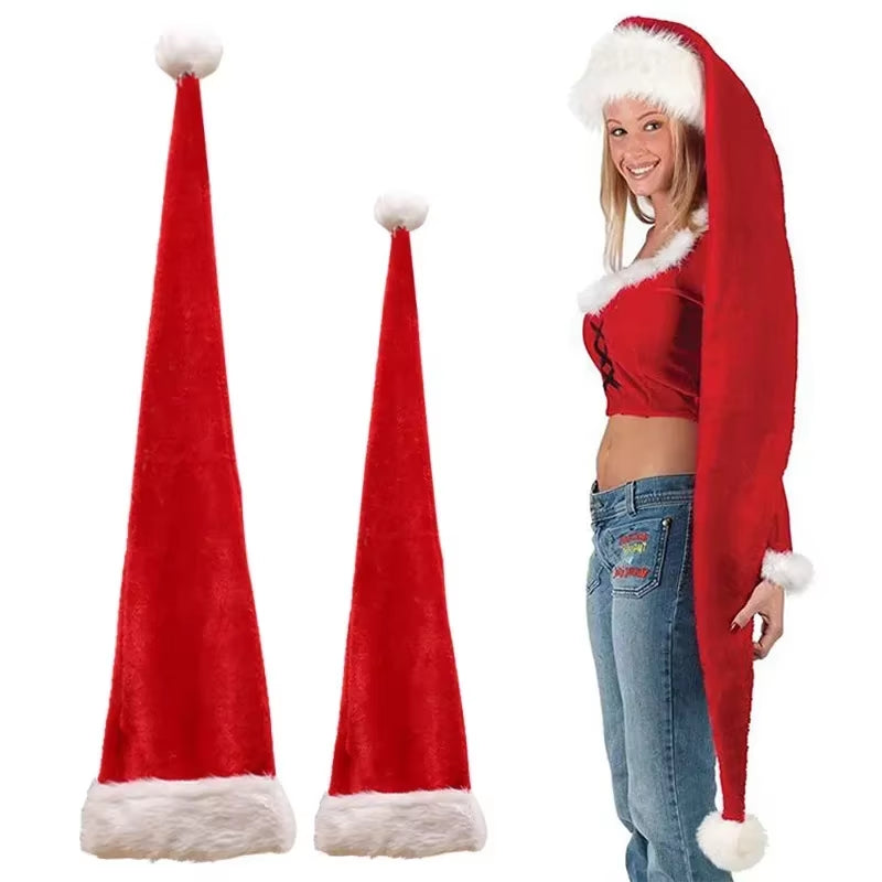 Extended Super Long Christmas Santa Hat Children Adults Christmas Xmas Cap Gifts New Year Festival Holiday Party Supplies Props