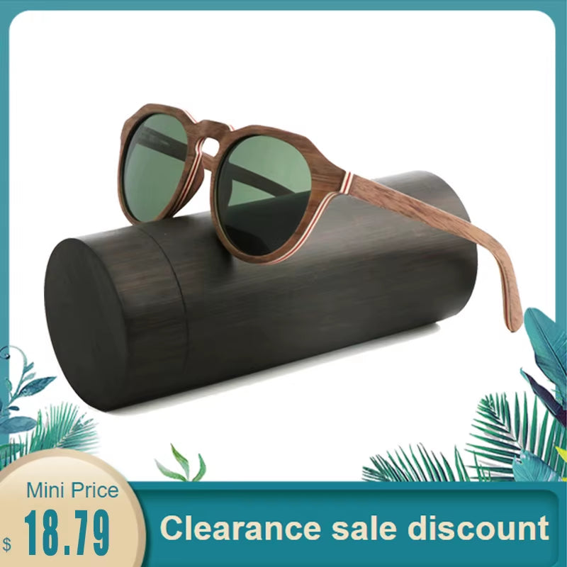 2020 New Laminated Bamboo Wood Sunglasses Wood Polarized Sunglasses Men'S Glasses Women'S Photo UV400 Protective Glasses