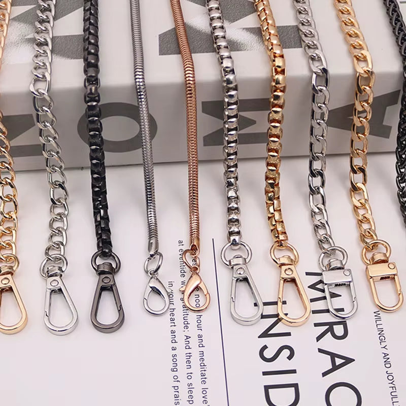 120Cm Gold/Silver/Black Bag Accessories Bag Chain Hardware Handbag Accessories Metal Alloy Bag Chain Strap Shoulder Bag Strap