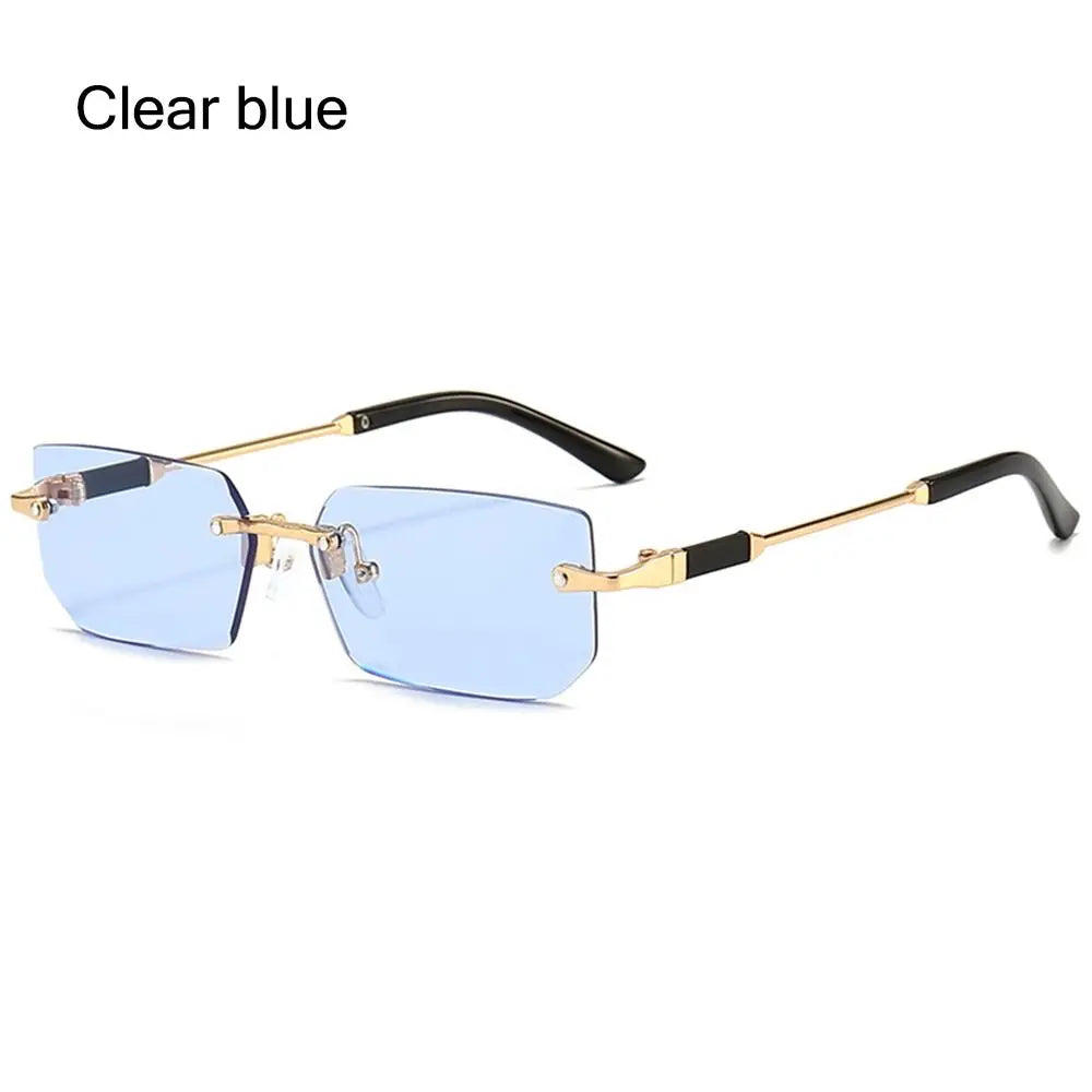 UV400 Rimless Rectangle Sunglasses Fashion Y2K Frameless Sun Glasses Shades for Women & Men