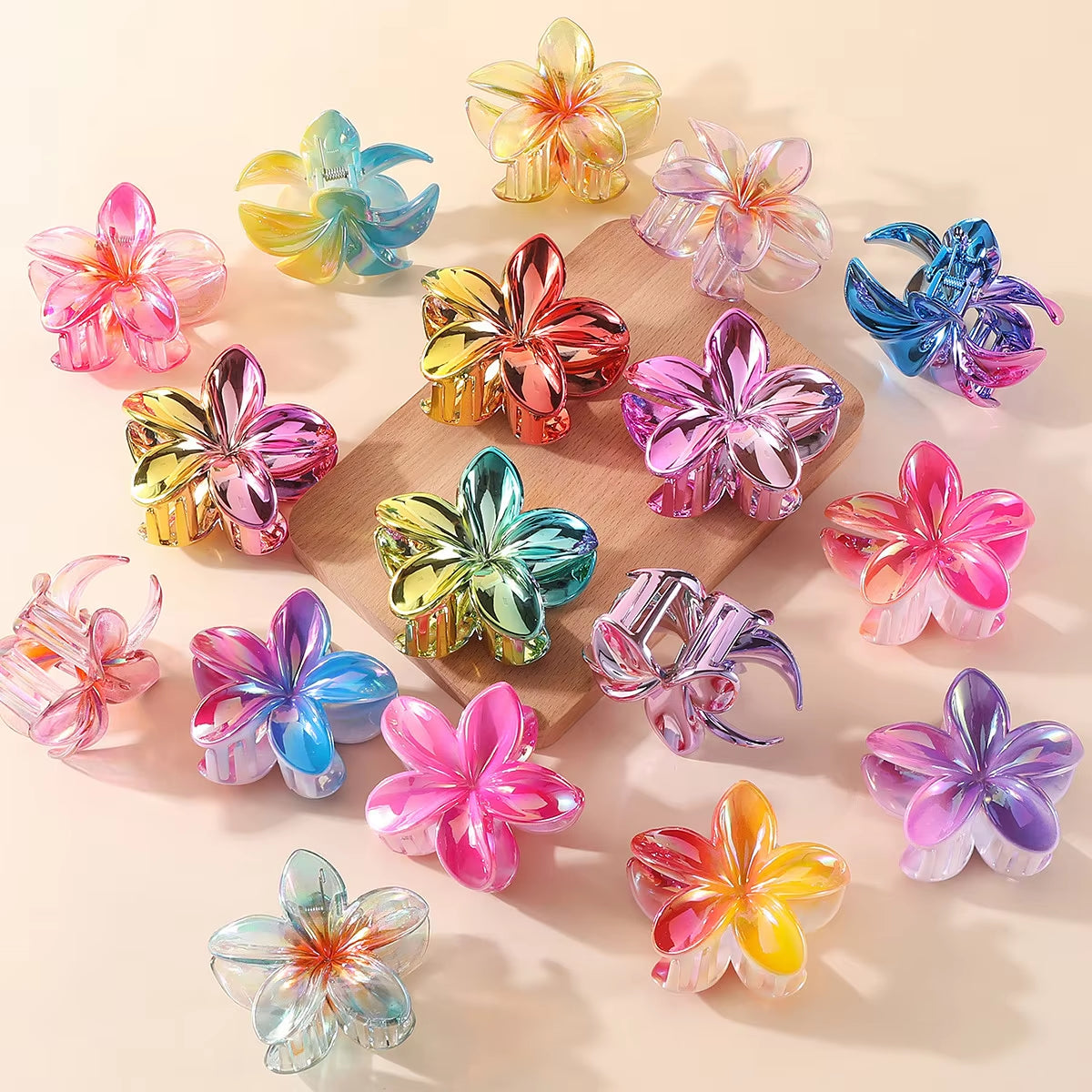 2/4PCS Fashion Women Flower Hair Clips Vacation Bohemia Egg Flower Hair Clips Barrettes Girls Large Hairpins Hair Accessories