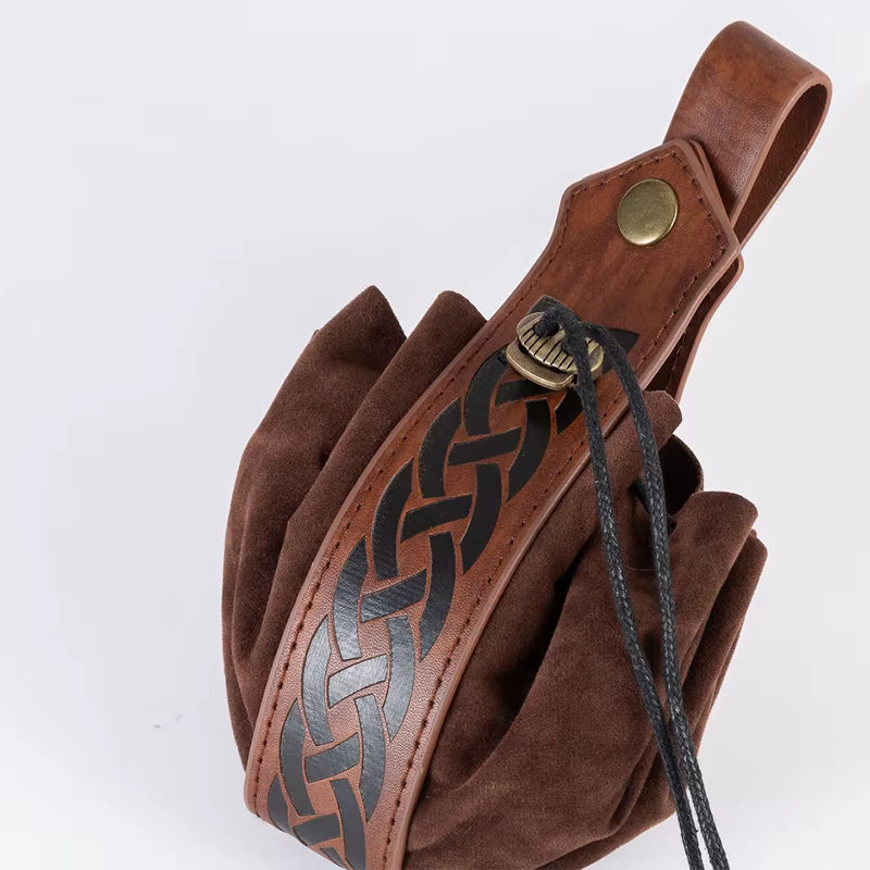 Viking-Style Medieval Pouch That Can Be Hung on a Belt, Men'S Coin Purse, High-Quality Retro Waist Bag, Cool and Handsome Style