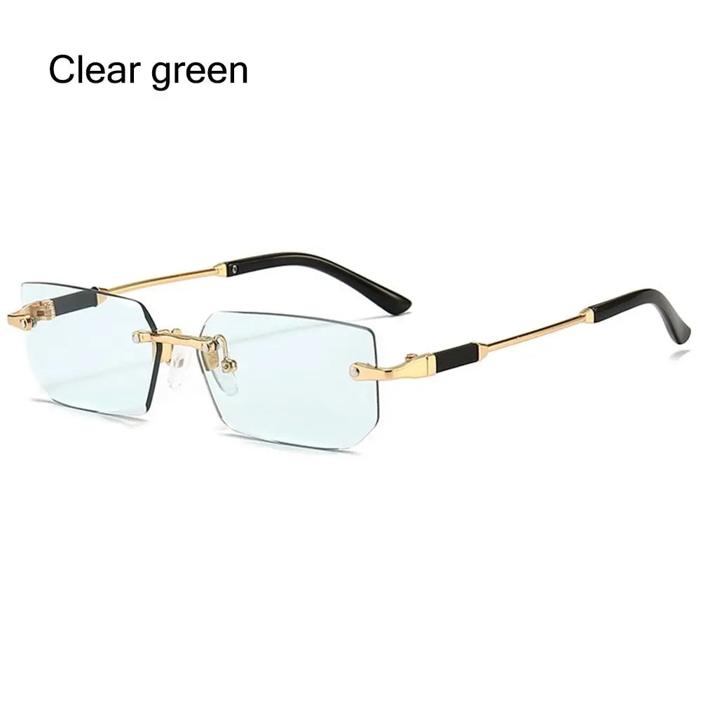 UV400 Rimless Rectangle Sunglasses Fashion Y2K Frameless Sun Glasses Shades for Women & Men