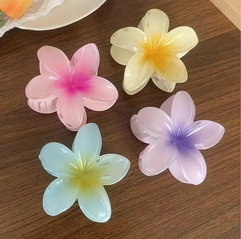 2/4PCS Fashion Women Flower Hair Clips Vacation Bohemia Egg Flower Hair Clips Barrettes Girls Large Hairpins Hair Accessories