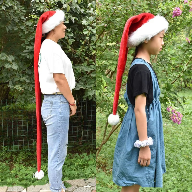 Extended Super Long Christmas Santa Hat Children Adults Christmas Xmas Cap Gifts New Year Festival Holiday Party Supplies Props