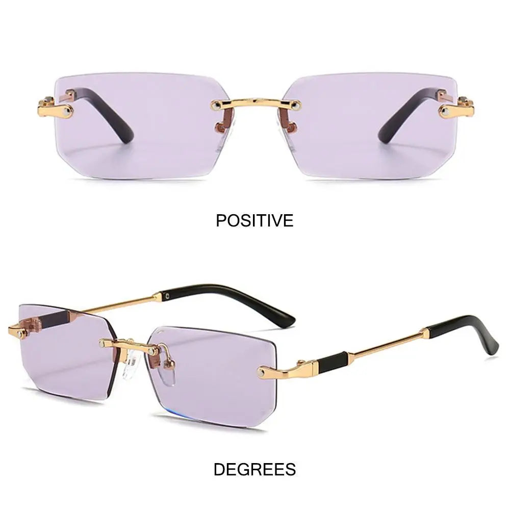 UV400 Rimless Rectangle Sunglasses Fashion Y2K Frameless Sun Glasses Shades for Women & Men