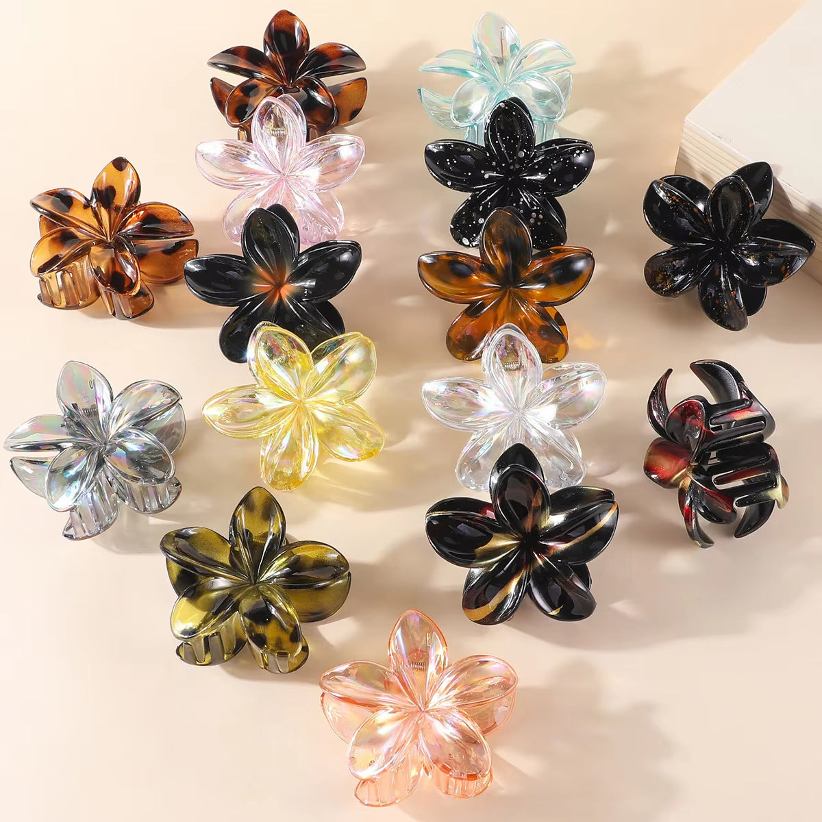 2/4PCS Fashion Women Flower Hair Clips Vacation Bohemia Egg Flower Hair Clips Barrettes Girls Large Hairpins Hair Accessories