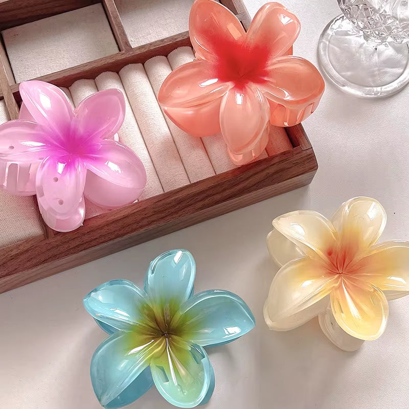 2/4PCS Fashion Women Flower Hair Clips Vacation Bohemia Egg Flower Hair Clips Barrettes Girls Large Hairpins Hair Accessories