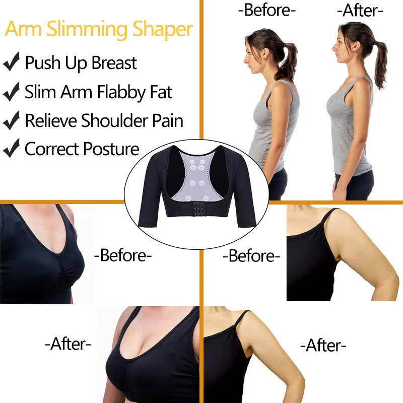 Arm Compression Sleeve Women Weight Loss Upper Arm Slimming Shaper Posture Corrector Top Shapewear Post Surgical Trimmer Slimmer