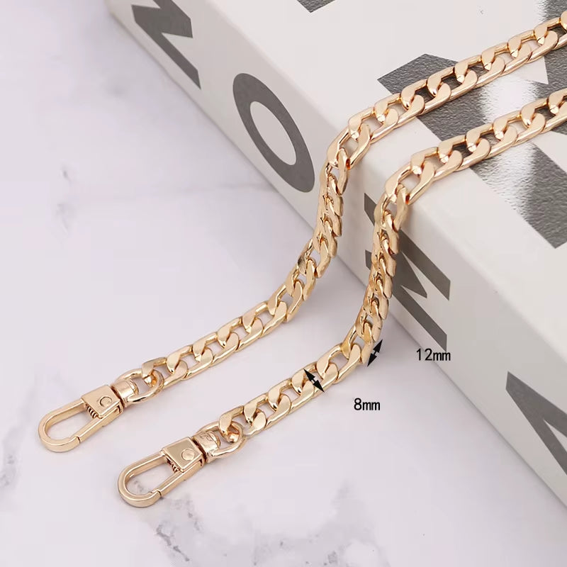 120Cm Gold/Silver/Black Bag Accessories Bag Chain Hardware Handbag Accessories Metal Alloy Bag Chain Strap Shoulder Bag Strap