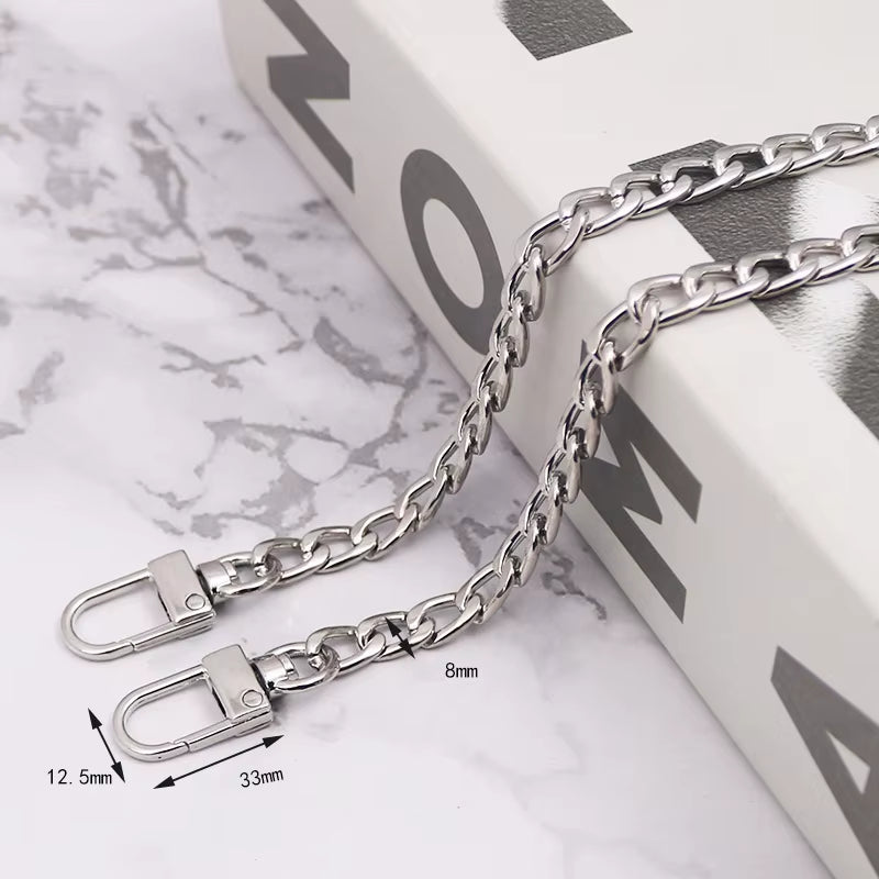 120Cm Gold/Silver/Black Bag Accessories Bag Chain Hardware Handbag Accessories Metal Alloy Bag Chain Strap Shoulder Bag Strap