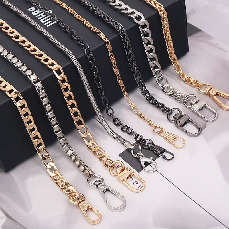 120Cm Gold/Silver/Black Bag Accessories Bag Chain Hardware Handbag Accessories Metal Alloy Bag Chain Strap Shoulder Bag Strap