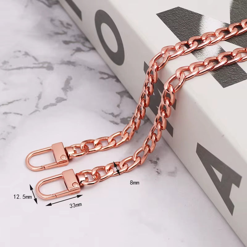 120Cm Gold/Silver/Black Bag Accessories Bag Chain Hardware Handbag Accessories Metal Alloy Bag Chain Strap Shoulder Bag Strap