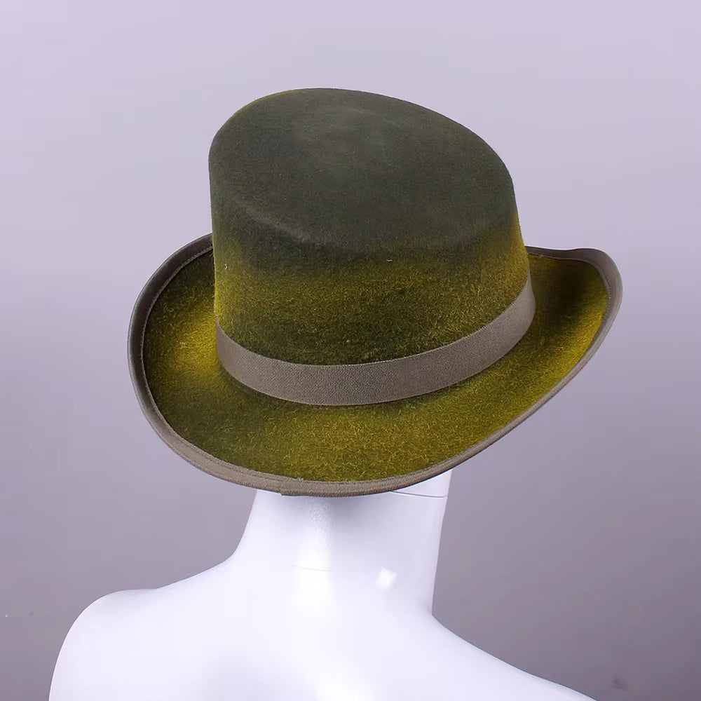 Cashmere Hat Asymmetric Top Hat Wool Hat Women Men Unisex Hat Steam Punk Hat Top Hat Party Fashion Ribbon Mens Lumber Costume