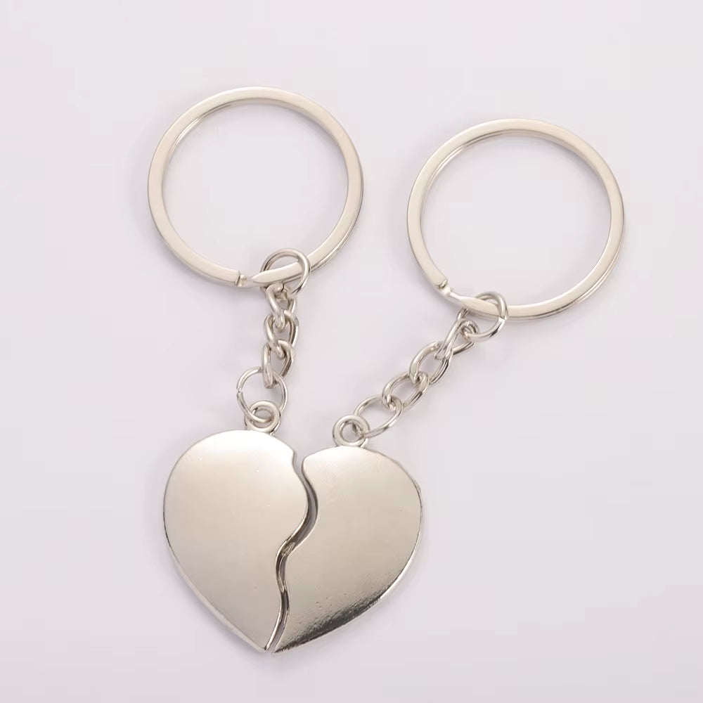 1Pair Couple Keychain Heart Key Rings Lovers Love Key Chain for Birthday Gift Souvenirs Valentine'S Day Gift Lovers Couple Gift