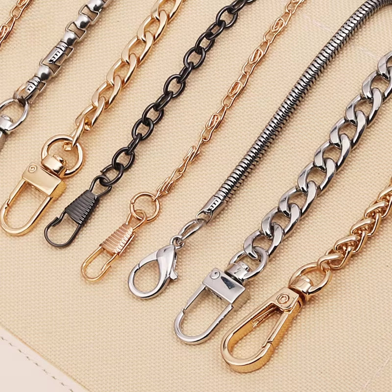 120Cm Gold/Silver/Black Bag Accessories Bag Chain Hardware Handbag Accessories Metal Alloy Bag Chain Strap Shoulder Bag Strap