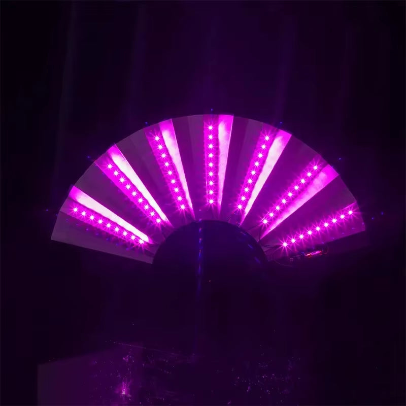 Glow Folding Led Fan Dancing Light Fan Night Show Halloween Christmas Rave Festival Accessories Glow in the Dark Party Supplies