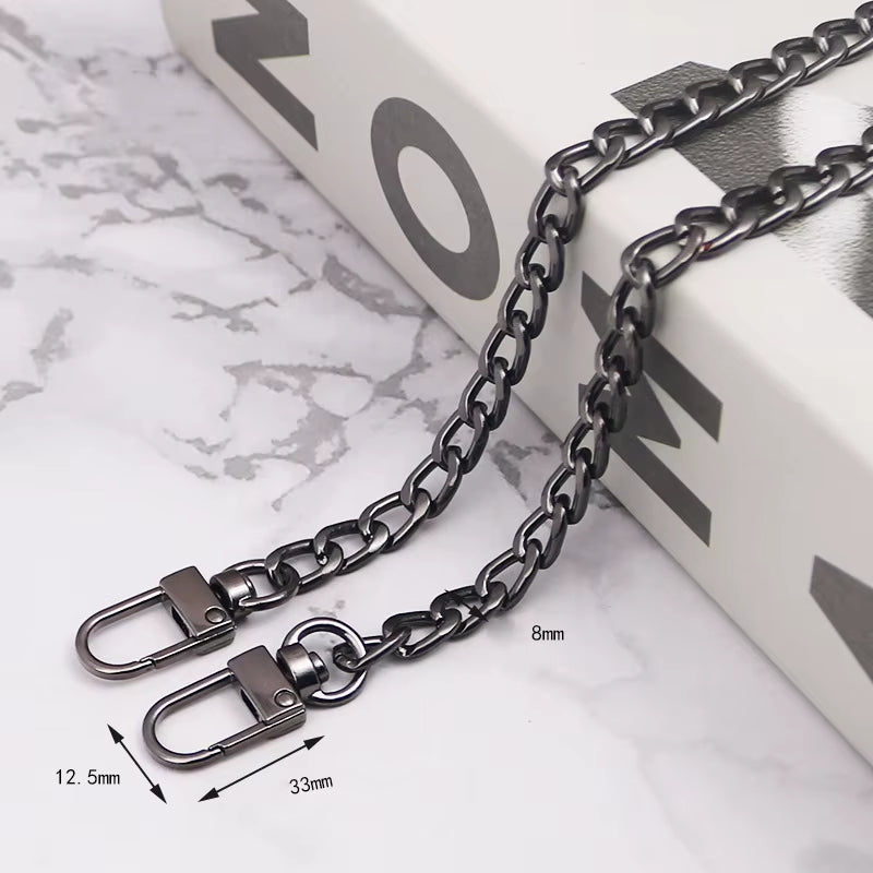 120Cm Gold/Silver/Black Bag Accessories Bag Chain Hardware Handbag Accessories Metal Alloy Bag Chain Strap Shoulder Bag Strap