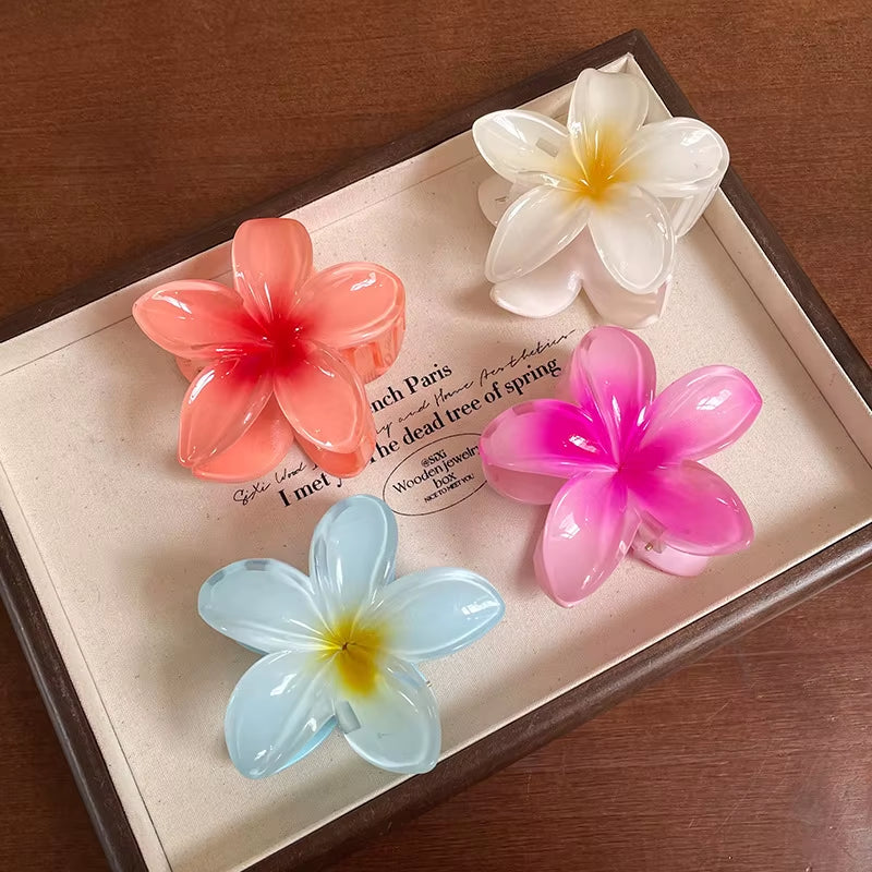 2/4PCS Fashion Women Flower Hair Clips Vacation Bohemia Egg Flower Hair Clips Barrettes Girls Large Hairpins Hair Accessories