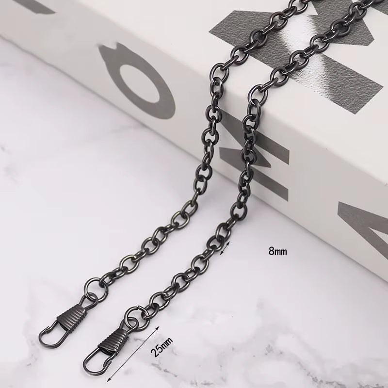 120Cm Gold/Silver/Black Bag Accessories Bag Chain Hardware Handbag Accessories Metal Alloy Bag Chain Strap Shoulder Bag Strap