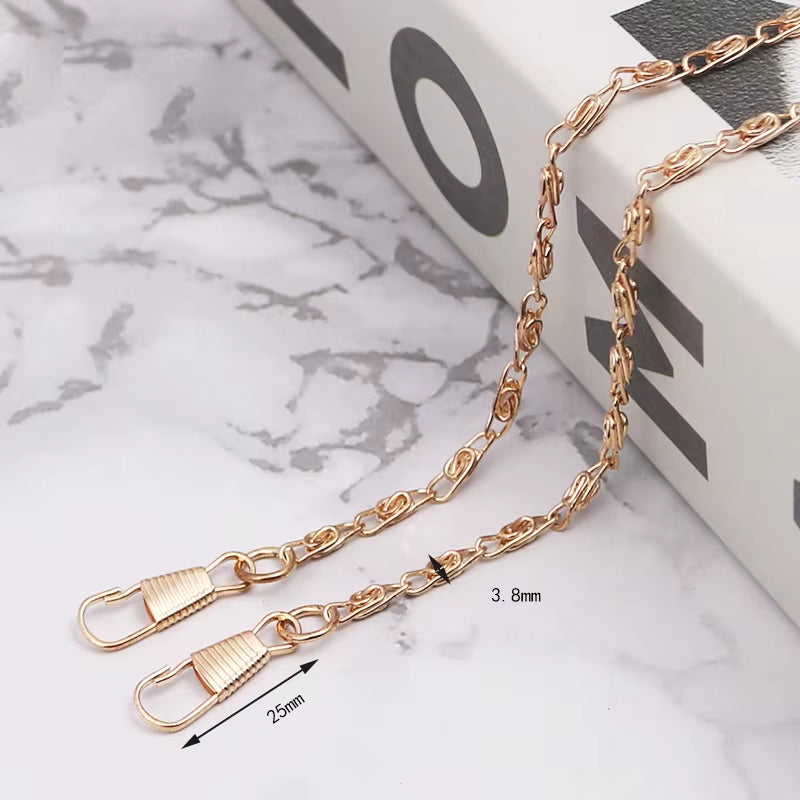 120Cm Gold/Silver/Black Bag Accessories Bag Chain Hardware Handbag Accessories Metal Alloy Bag Chain Strap Shoulder Bag Strap