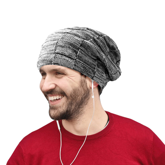 Winter Slouchy Beanie Hat for Women & Men, Knit Soft Cozy Oversized Warm Hats, One Size, Gray