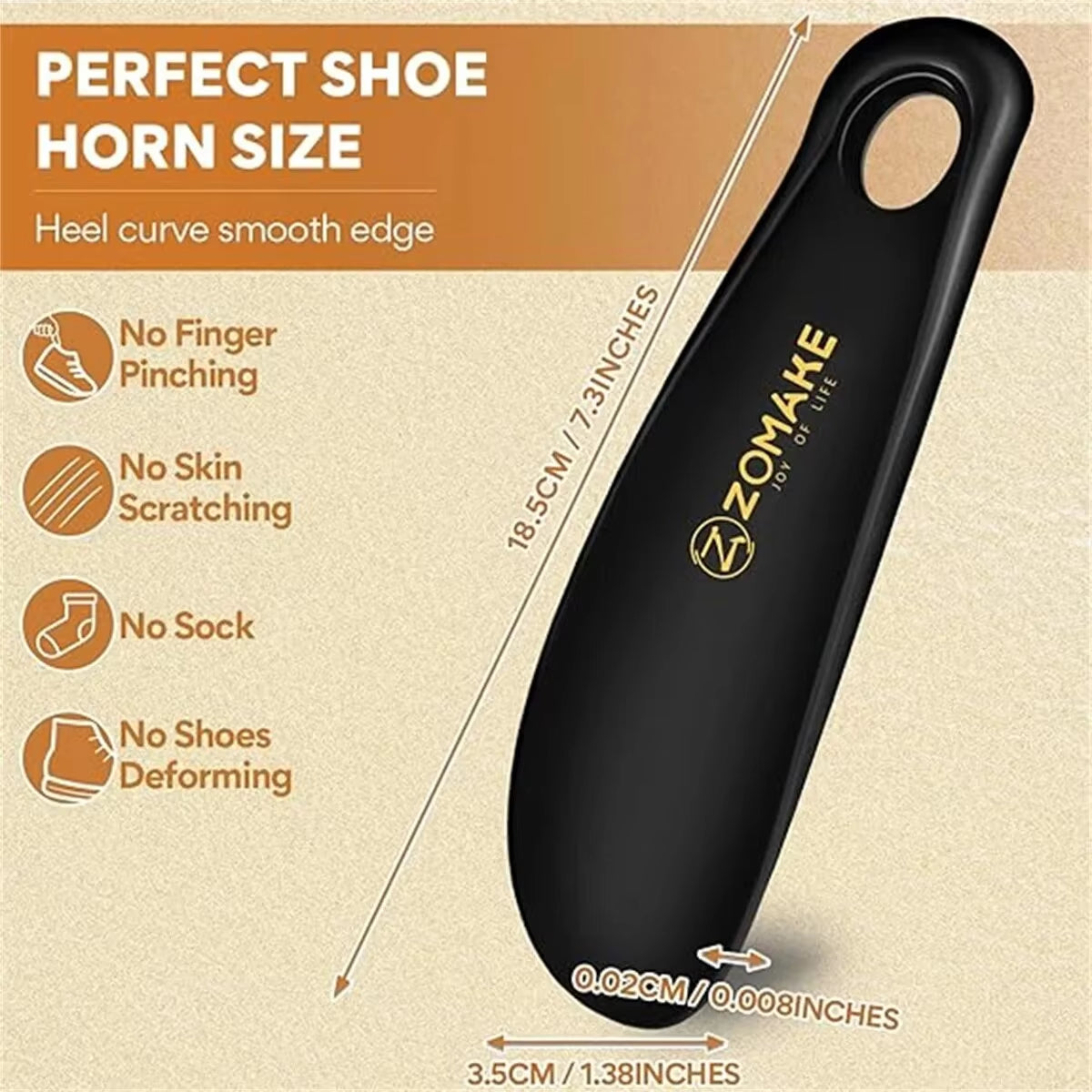 7.3 Inch Lightweight Plastic Shoe Horn Portable Travel Shoe Horn Lifter Mini Shoe Horns for Men Women Kids Shoe Spoon ﻿